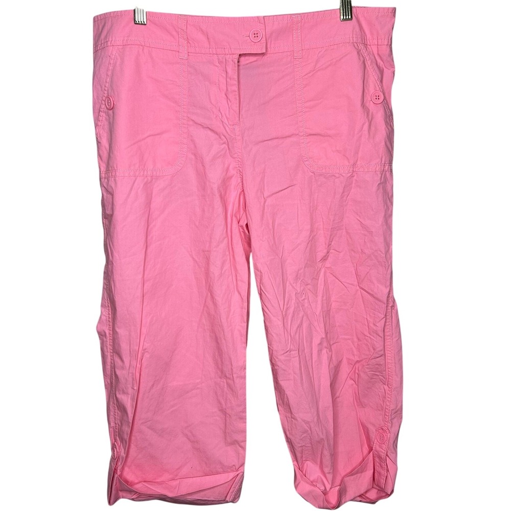 NY & Co 3/4‎ Pants- size 12- pink, summer kulots, 100% cotton